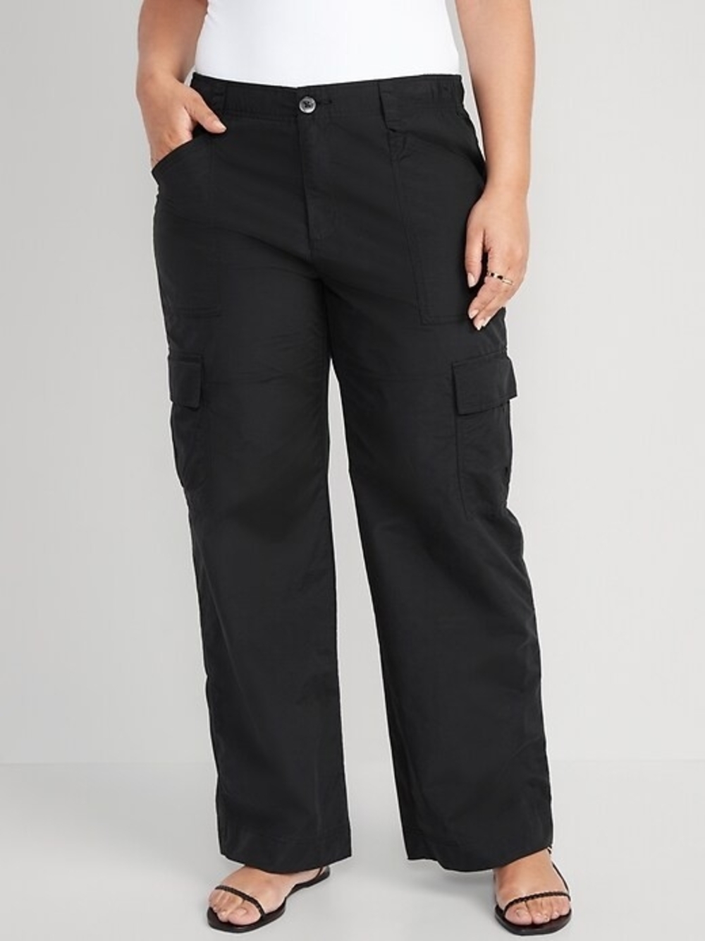 Old Navy Black Wide-Leg Cargo Pants Size 3x